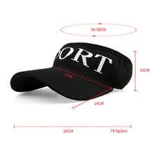 Viseras para el sol para mujeres y hombres, unisex, para tenis, golf, visera ajustable, sombrero de verano para deportes al aire libre, gorra de protección UV - Negro - Ver 5