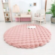 1pc Plush Soft Comfortable Circular Solid Color Rug, Cozy Fluffy Carpet Suitable For Bedroom, Living Room, Sofa, Vanity Area And More Gifts Birthday Graduation