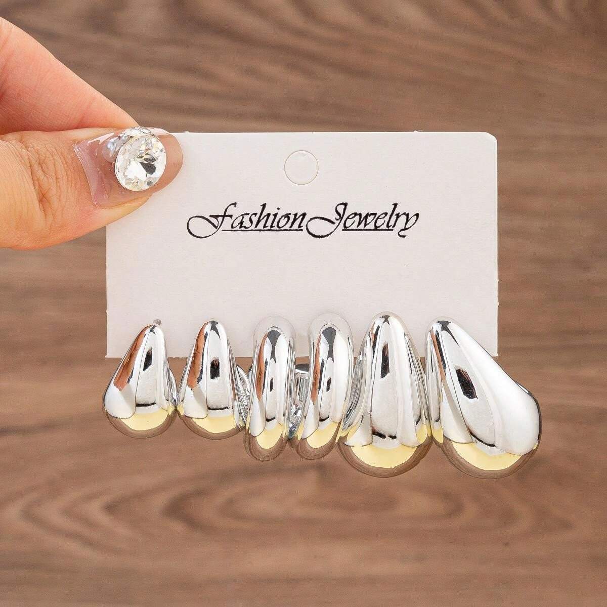 36 Pairs Fashionable Teardrop Combination Luxury Earrings Set SHEIN