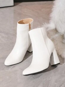 Fall/Winter White Ankle Boots For Women, Fashion Short Boots, High Heel Winter Boots, Super High Platform Boots,Go With Tops - White - View 7