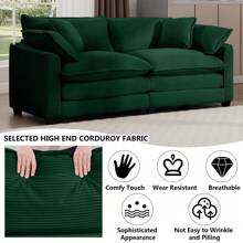Corduroy Loveseat Couch,Modern 2 Seater Cloud Couches For Living Room,Modular Sectional Cloud Sofas With Deep Seat,Large Love Seat For Small Spaces,Apartment,Office. (Green, 2 Seater) - màu xanh lá - Xem 5