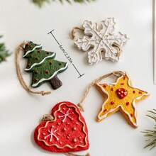 1/4 件圣诞装饰美式复古树脂雪人老人挂饰圣诞树铃铛雪花吊坠圣诞树装饰派对礼物,圣诞节 - 彩色 - 查看 16