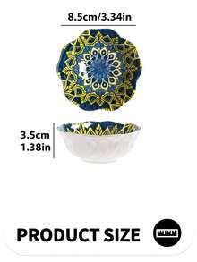 4/1 chiếc, Đĩa gốm Bohemian, Bát đựng món khai vị salad nhiều màu sắc, Bộ đồ ăn nhà bếp đa năng, Có thể dùng trong máy rửa chén, lò vi sóng, Lý tưởng cho lẩu, dã ngoại, cắm trại, đựng trái cây, rau củ, salad - Nhiều màu - Xem 15