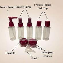 9 Piece Travel Bottle Kit Shampoo Cream Holder - trái cam - Xem 4