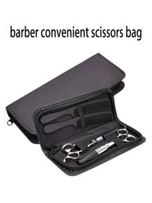 1个剪刀收纳袋，可容纳2把剪刀和1把梳子，美发师便捷剪刀盒，适用于理发店、美容院、返校季、旅行度假等场合，包含美发工具、美发产品和配件，女士美发配件，后梳，理发师配件，吹风机，头发，理发师，美发工具，美发产品，发梳，卷发产品，美发设备，剪发剪刀，圣诞节，理发店，美发，吹风机，发梳，理发师，美发设备，发型，美发，理发师配件，理发店，美发设备 - 黑色 - 查看 3