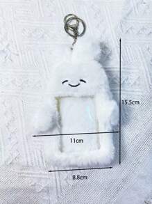1 件全新创意可爱毛绒卡片夹兔子/蝙蝠动物图案，涤纶休闲通用证件/卡/照片盒配件礼品纪念品汽车配件包饰品学校动物 - 彩色 - 查看 4