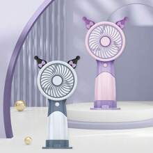 Ventilador de mano muñeca de dibujos animados ventilador de escritorio portátil USB cargado Mini Fan de viaje - Morado - Ver 2