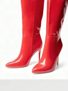 Women's Knee-High Boots, Pointed Toe Stiletto Boots For Women, Comfortable All-Day Wear For Dating And Party - Đỏ - Xem 6