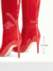 Women's Knee-High Boots, Pointed Toe Stiletto Boots For Women, Comfortable All-Day Wear For Dating And Party - Đỏ - Xem 7