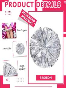 1pc Silver Cheerleading Pom Poms For Dance Sports Party Supplies For Cheerleader