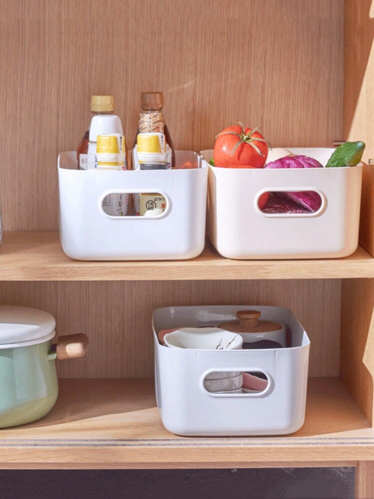 10pcs Household Plastic Drawer Storage Box Desktop Organizer For Cosmetics/Kitchen Snacks, 5pcs Of S Size And 5pcs Of M Size - White - View 8