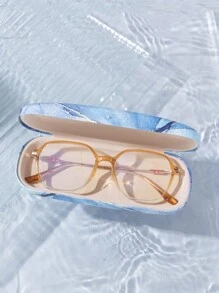 1pc Women's Gradient Portable Anti-Pressure Eyeglasses Case Sunglasses Storage Tin Box Glasses Accessories For Women