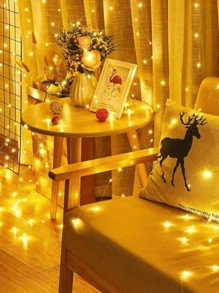 2 pièces 100/200/300 Guirlandes Lumineuses de Rideau avec 8 Modes, Alimentées par USB avec Télécommande, Guirlandes Lumineuses Féeriques Idéales pour Mariage, Noël et Décoration de Fête à la Maison