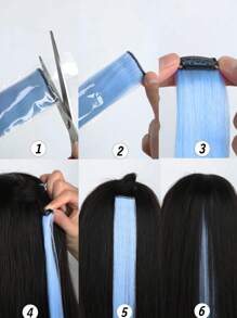 8 lọn tóc nối kẹp nhiều màu sắc, tóc thẳng tổng hợp dài 20 inch, phụ kiện tóc kẹp dùng cho trang phục Halloween, Giáng sinh, tiệc tùng, lễ hội âm nhạc, quà tặng năm mới, dành cho nữ (màu đen nâu pha trộn) - Nhiều màu - Xem 11