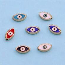 10入組合金雙面珠子和土耳其邪惡之眼diy手工手鍊、鑰匙扣,珠寶製作用品 - 混色 - 查看 16