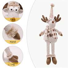 1 pezzo/set da 3 pezzi, altezza 50/44/52cm, decorazioni natalizie nordiche con gambe sospese, figure di Babbo Natale, pupazzo di neve, alce e gnomi europei, ornamenti natalizi, ciondoli nani, migliori regali, decorazioni natalizie, decorazioni per la stanza invernale, decorazioni natalizie per la casa, regali di Natale - Multicolore - Visualizzare 10
