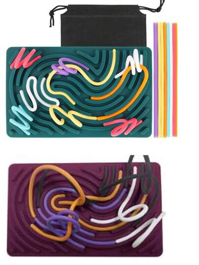 感官游戏板，硅胶减压玩具，用于缓解压力、镇静、集中注意力，感官玩具游戏控制器，适用于儿童和成人，带 20 根琴弦、坐立不安、蒙特梭利玩具、幼儿坐立不安玩具、儿童玩具、蒙特梭利玩具、玩具、感官玩具、蒙特梭利玩具、幼儿玩具