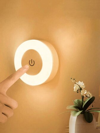 1pc Touch Sensor Night Light, Soft Warm & Cool White Light, Dimmable 3 Colors, Wall Lamp Suitable For Baby Room Night Light,Hallway, Bedroom, Bathroom, Living Room, Closet, Compact Design, Easy Installation,USB Rechargeable Baby Shower Family Decorations Gifts
