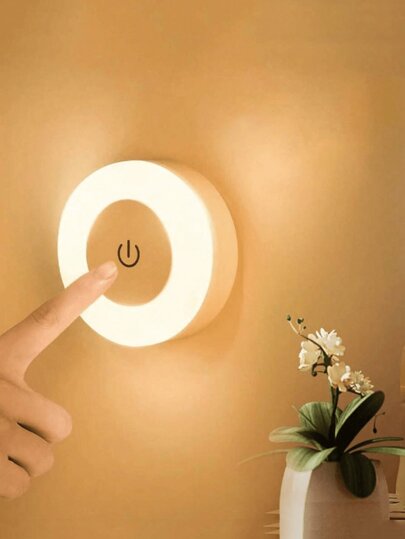 1pc Touch Sensor Night Light, Soft Warm & Cool White Light, Dimmable 3 Colors, Wall Lamp Suitable For Baby Room Night Light,Hallway, Bedroom, Bathroom, Living Room, Closet, Compact Design, Easy Installation,USB Rechargeable Baby Shower Family Decorations Gifts