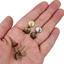 120pcs/Pack 11x17mm Antique Brass Furniture Upholstery Nails, Vintage Style Decorative Tacks For Armchairs, Sofas, Beds, Doors