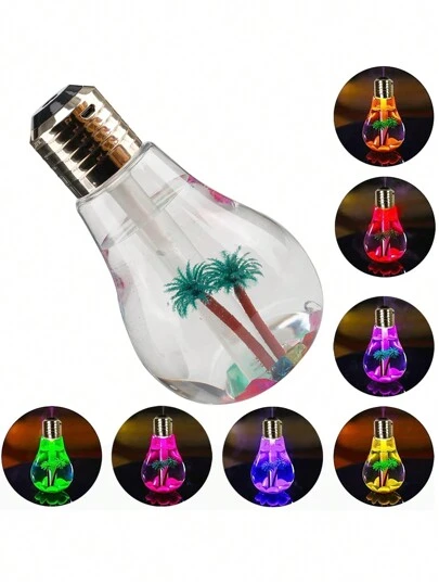 1 Pieza Difusor Aromaterapia Humificador Foco Palmera Usb Luz Led