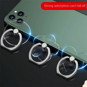 Soporte de anillo para teléfono móvil transparente con hebilla de 360 grados compatible con iPhone, teléfonos Android, regalo para cumpleaños, familia, amigos - Soporte de anillo para el dedo, agarre de teléfono, accesorios de teléfono
