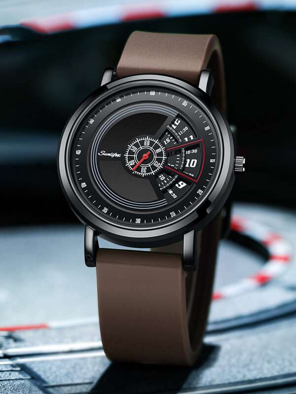 SUNLIFEX ساعة رياضية بحركة كوارتز أنيقة للرجال قطعة واحدة، مقاومة للماء، يشمل صندوق هدايا الساعة للحبيب