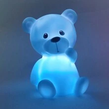 1 Peça Luz Noturna Inclinada de Urso de Pelúcia com 4 Cores de LED, Lâmpada de Ambiente de Urso Fofo para Quarto e Sala de Estar, Decoração Luminosa de Urso de Pelúcia para Festa e Festival