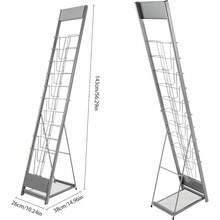 ZhdnBhnos LINSIE 10 Tiers Portable Magazine Rack Book Brochure Display Stand Holder, Catalog Literature Rack Comic Book Storage Organizer Rack For Trade Show Exhibitions Office Retail Stores And Offices The Best Gift/Present For Family&Friends Happy Christmas - Grey - View 5