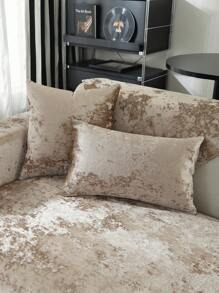 1pc Solid Color Velvet Sofa Cushion In Style, Non-Slip Anti-Scratch Home Decoration Universal Sofa Pad For Four Seasons - Khaki - View 4