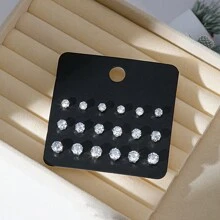 9-18 对时尚水晶装饰镀金/镀银耳钉套装 - 水晶 - 查看 4