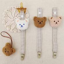 1 chiếc dây xích chống rơi núm vú giả hình gấu vải mới, dây xích chống rơi núm vú giả cầm tay, phụ kiện trêu chọc núm vú giả cho bé Quà tặng ngày lễ cho bé - Nhiều màu - Xem 3