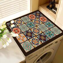 1 件排水垫，超大尺寸复古格纹洗衣机防尘罩，耐用防水吸水保护垫，时尚现代实用垫，适用于洗衣机和烘干机，增强洗衣房和厨房装饰，家居用品 - 彩色 - 查看 4