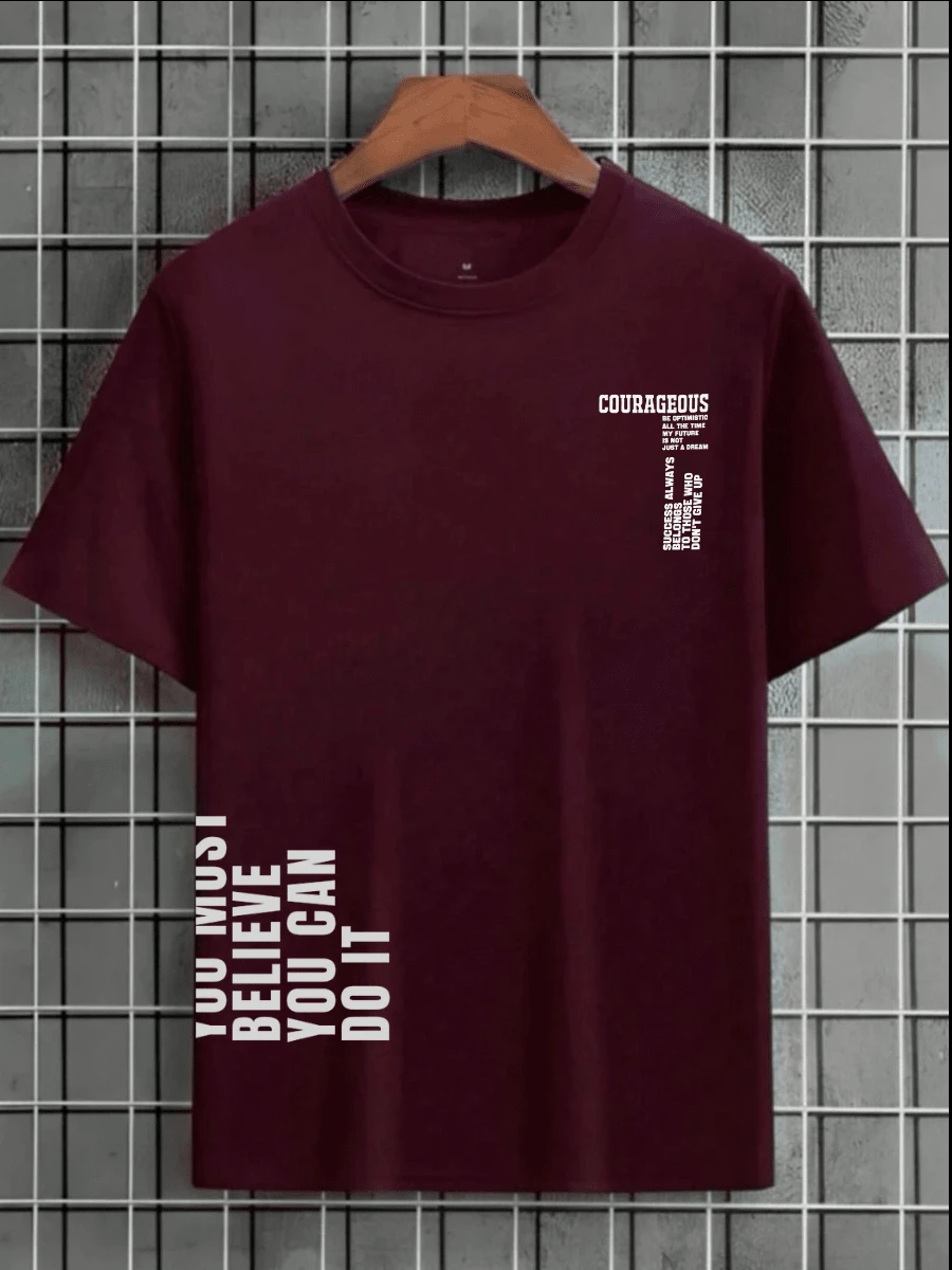 Courageous Men's T-Shirt 100% Cotton - Immediate Shipping - Màu Tím - Xem 1