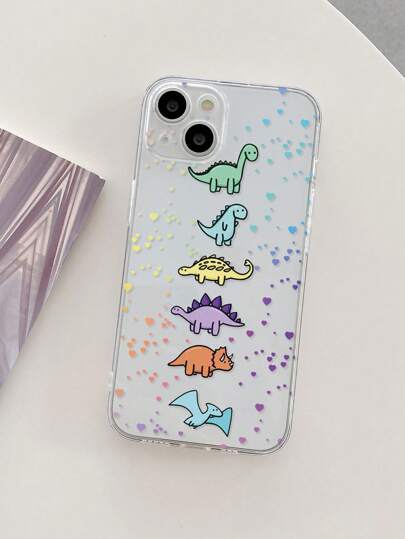 苹果高透穿孔爱心恐龙彩绘防摔软手机壳 适用于 15 XR/7/8、 15 Pro Max/12 Pro Max/13 Pro Max/14 Pro Max 13 14 11 12P 14P 11P 12P、软保护壳适用于 Galaxy S24、Galaxy 14、Galaxy 24、Galaxy 54、Galaxy S20 FE、Galaxy S24+、Galaxy S24 Ultra、Galaxy S22、Galaxy S23 Ultra、Galaxy A13 4G/A52/A52s 5G、Galaxy A25、Galaxy A34、Galaxy A35、Galaxy A55、Galaxy A05、兼容 12 Pro/12/12X、Note 11、9A、9C、Polox3 NFC、Redmi 10、Redmi 9、Note 9、12C、 Note 11 Pro、Redmi 10C、Note 8 Pro 手机壳防水防震防刮