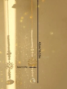 1 件波西米亚风太阳捕手挂饰 - 手工制作的水晶太阳捕手配金链，适用于窗户、墙壁或花园装饰 - 太阳和月亮设计配棱镜水晶吊坠 - 彩色 - 查看 9