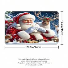 Bộ rèm phòng tắm Giáng sinh 1 cái/4 cái, Bộ trang trí phòng tắm hình ông già Noel, Tuần lộc, Cây thông, Rèm tắm hộp quà, Thảm tắm hình động vật, Nắp bồn cầu, Thảm hình chữ U chống trượt, Rèm ngăn phòng tắm chống thấm nước, Quà tặng Giáng sinh, Đồ trang trí nhà mùa đông, Bao gồm 12 móc hình chữ C, Phụ kiện phòng tắm Quay lại trường 70,8" X 70,8" - Nhiều màu - Xem 7