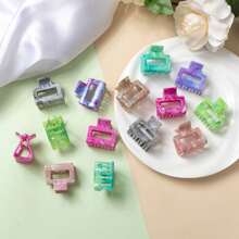 1pc 4cm Medium Size Women Simple Square Claw Clip, Elegant Ombre Flower Design Claw Clip, For Bun Updo, High Ponytail, Romantic Beach Floral Hair Clip Accessory,Hair Accessories,Hair Claw,Claw Clips,Hair Clutch,Hair Jaw Clip Fall Winter For Vacation Outfits Woman