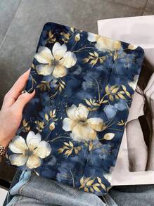 Étui de protection pour iPad coloré et peint avec motif marguerite, avec fente pour crayon, design pliable avec support, convient pour iPad Apple 11 pouces de 8e, 9e et 10e génération, iPad mini 6, en matériau acrylique