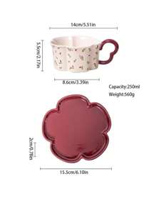 1 Set Elegant Coffee Cup & Saucer, High-End Refined Afternoon Tea Dinnerware, Newlywed Gift, Couple Matching Cup, Breakfast Milk Cup, Office Water Cup