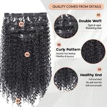 6 piezas Extensiones de cabello con clip de 16 pulgadas, extensiones de cabello rizado sintético con clip para mujeres, postizos - Multicolor - Ver 7