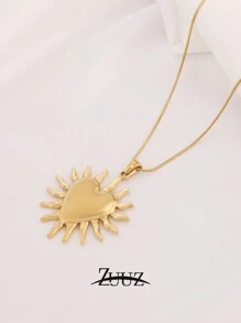 1 Stück modische Halskette mit großem Herzanhänger aus Edelstahl für Frauen, 18 Karat vergoldet, Choker-Halskette, Schmuckgeschenk