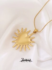 1 Stück modische Halskette mit großem Herzanhänger aus Edelstahl für Frauen, 18 Karat vergoldet, Choker-Halskette, Schmuckgeschenk