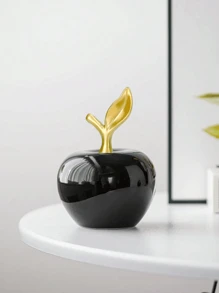 1pc Simple Apple Shaped Desktop Centerpiece White Creative Bohemian Style Crafts Suitable For Friends Gifts/Desktop Office Home Decor Birthday Graduation - Multicolor - View 3