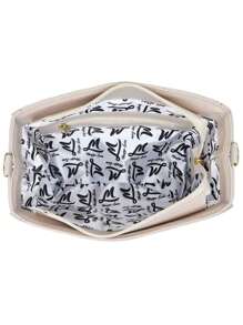 ML Media Women's Crossbody Bag With Embroidery New Arrivals Luxury Letters - Màu Xám nhạt - Xem 3