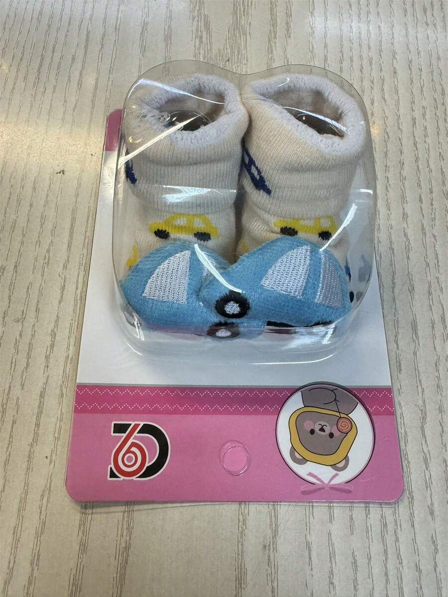 3D Animal Baby Socks In Newborn Box - 黑色 - 查看 1