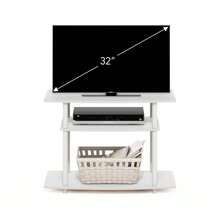 3-Tier TV Stand, Entertainment Center With Stainless Steel Tubes, No Tools Assembly, Fits Up To 32-Inch TVs, Black TV Stand, Modern Media Console For Living Room, White - 白色 - 查看 5