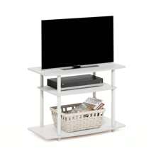 3-Tier TV Stand, Entertainment Center With Stainless Steel Tubes, No Tools Assembly, Fits Up To 32-Inch TVs, Black TV Stand, Modern Media Console For Living Room, White - 白色 - 查看 6