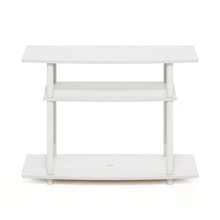 3-Tier TV Stand, Entertainment Center With Stainless Steel Tubes, No Tools Assembly, Fits Up To 32-Inch TVs, Black TV Stand, Modern Media Console For Living Room, White - 白色 - 查看 3