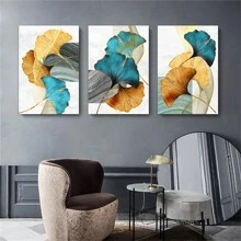 Khung 3 Tấm Canvas Trừu Tượng Poster Xanh Dương Xanh Lá Cây Vàng Vàng Bạch Quả Tranh Treo Tường Nghệ Thuật Tranh In Canvas Lá Cây Vàng Xanh Lá Cây Nghệ Thuật Treo Tường Bắc Âu Tác Phẩm Nghệ Thuật Hiện Đại Quà Tặng Lý Tưởng Cho Phòng Khách Phòng Ngủ Trang Trí Nhà Cửa - Nhiều màu - Xem 5